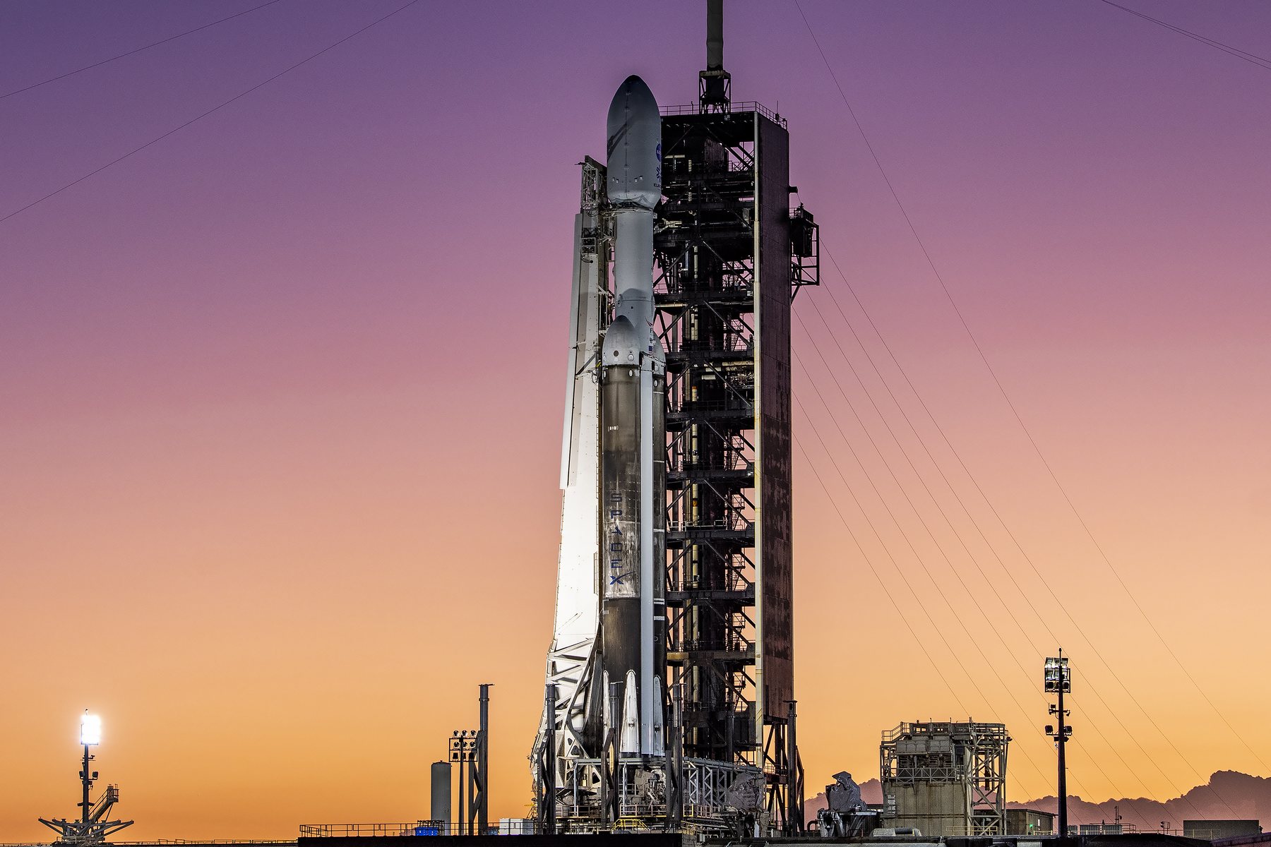 Europa Clipper on its Falcon Heavy at Launch Complex 39A